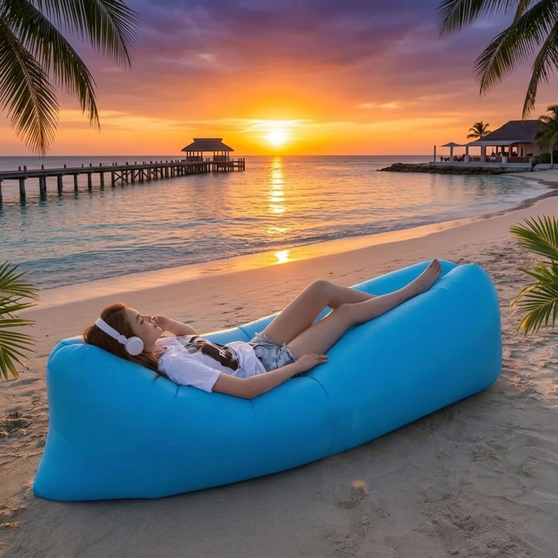 Pool Lounger Inflatable - 휴대용 에어 소파, 빠른 공기 주입