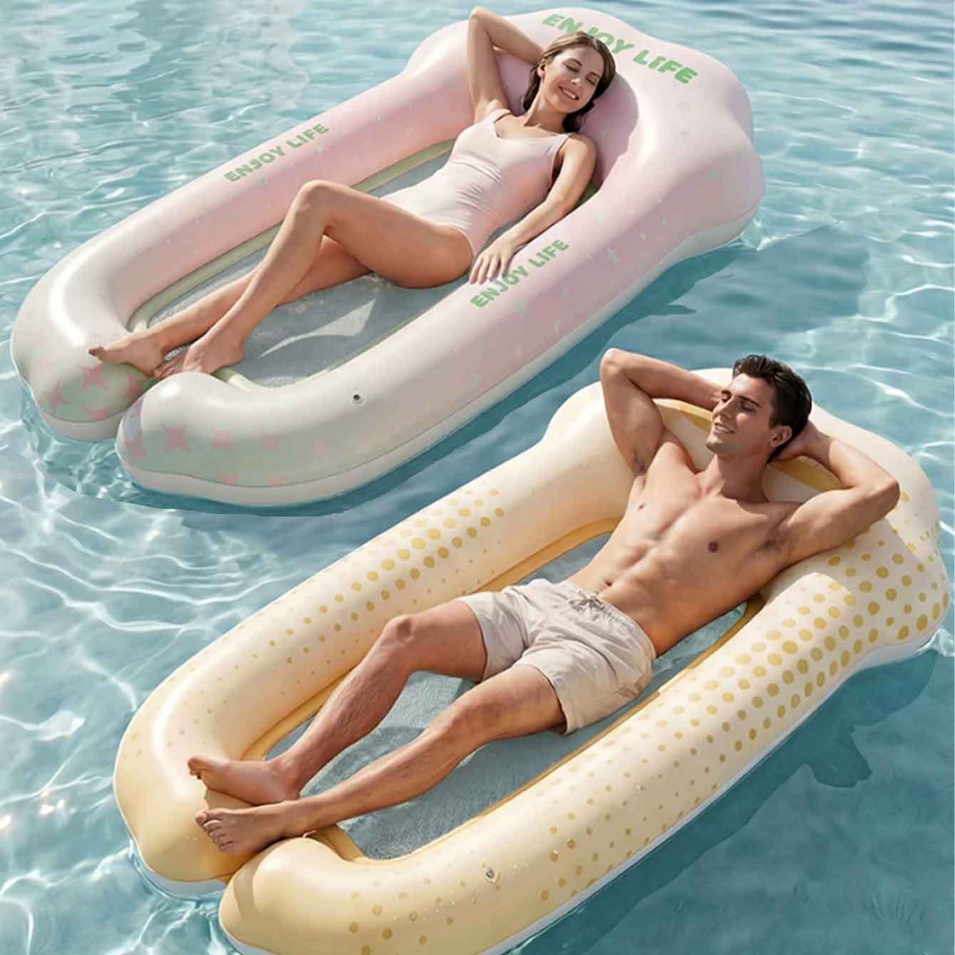 Pool Lounger Inflatable - 팽창식 물놀이 해먹 풀 플로트, 팽창식