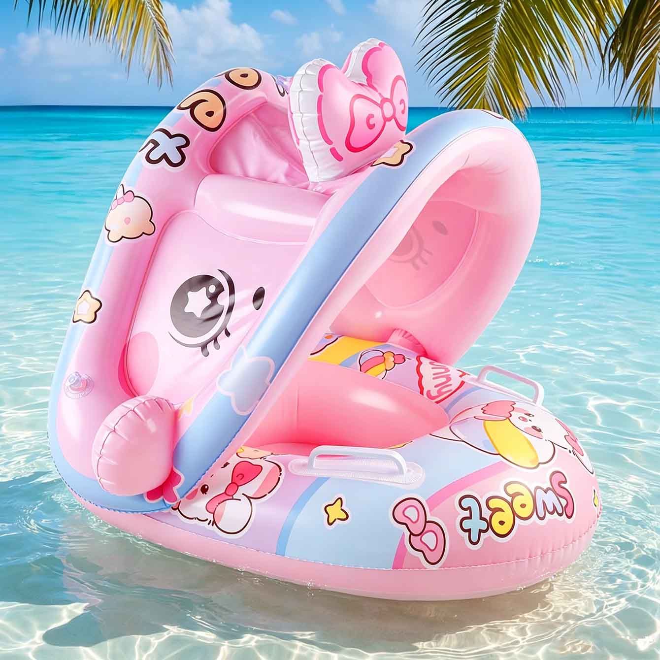 1PC 캐노피 등받이 손잡이가 있는 풍선형 수영장 시트 - Pool Float Ring Inflatable 리뷰 및 가격