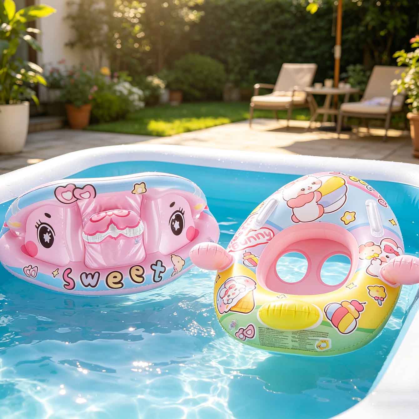 1PC 캐노피 등받이 손잡이가 있는 풍선형 수영장 시트 - Pool Float Ring Inflatable 리뷰 및 가격