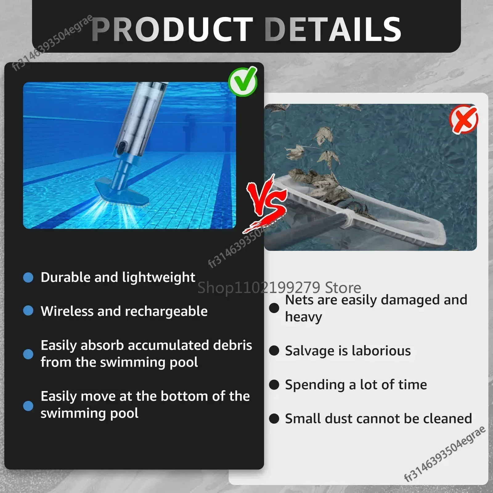 충전식 휴대용 수영장 진공청소기 (온수 욕조, 스파,  - Pool Vacuum Manual 리뷰 및 가격