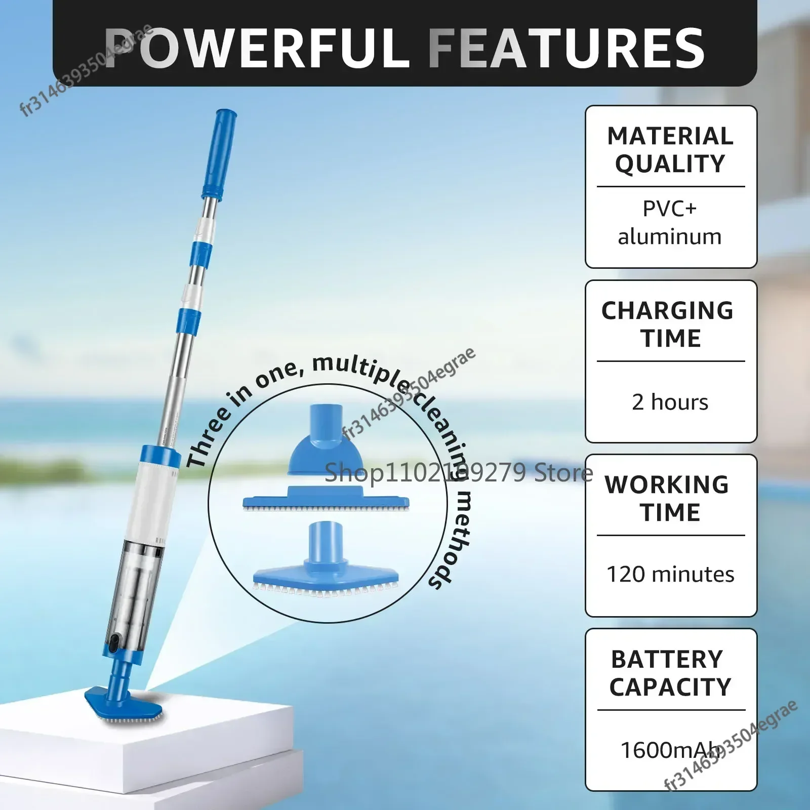 충전식 휴대용 수영장 진공청소기 (온수 욕조, 스파,  - Pool Vacuum Manual 리뷰 및 가격