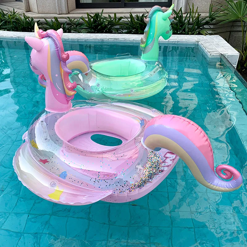 아기 레인보우 스팽글 유니콘 수영 링, 팽창식 수영장  - Pool Float Ring Inflatable 리뷰 및 가격
