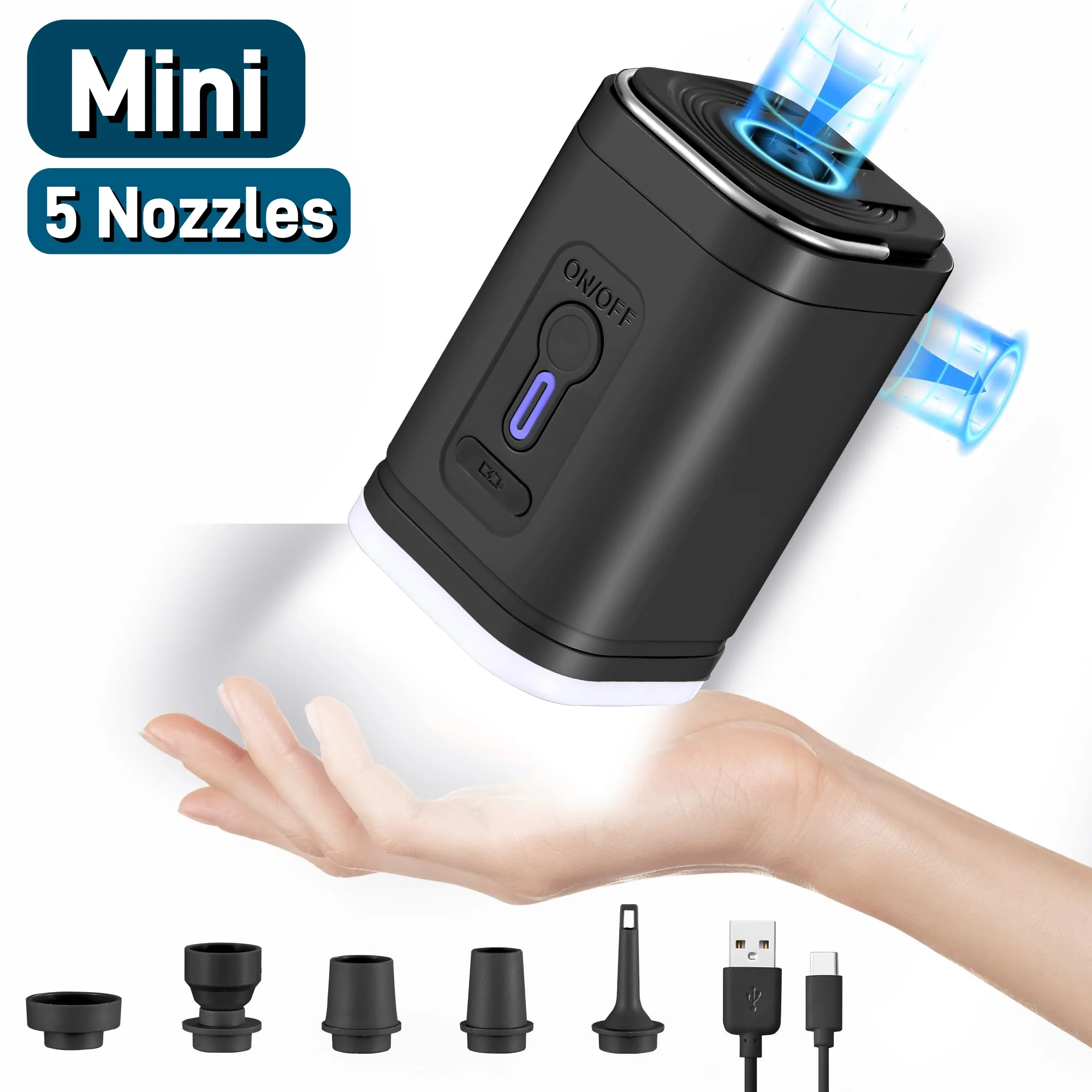 미니 휴대용 에어 펌프, 1300mAh 배터리, USB - Pool Lounger Inflatable 리뷰 및 가격