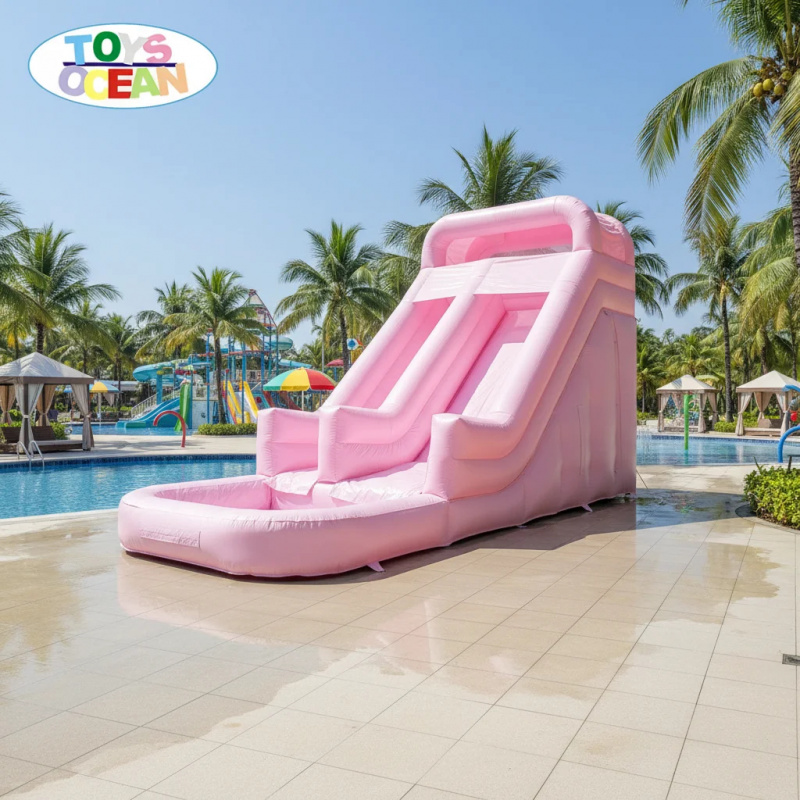 상업용 핑크색 2레인 에어바운스 워터슬라이드 (수영장  - Water Slide Inflatable 리뷰 및 가격