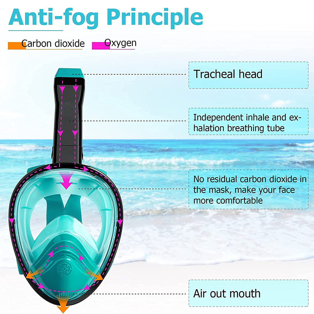 업그레이드 된 호흡 시스템이 있는 새로운 풀 페이스 다 - Snorkel Mask Full Face 리뷰 및 가격