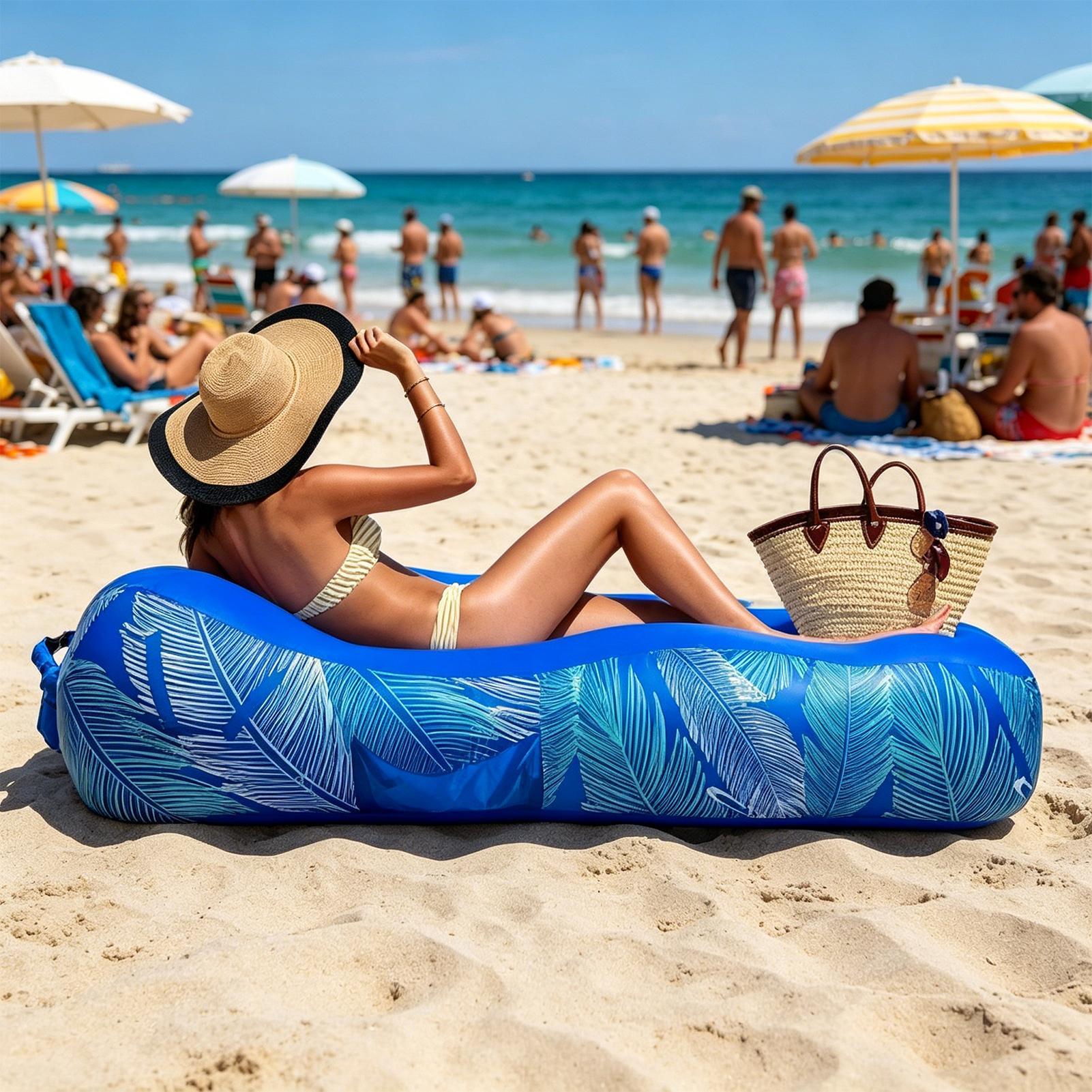 차양막이 있는 휴대용 에어 소파, 캠핑, 정원, 수영장 - Pool Lounger Inflatable 리뷰 및 가격