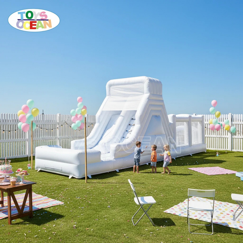 흰색 풍선형 워터 슬라이드, 롱 슬립앤슬라이드, 미니멀 - Water Slide Inflatable 리뷰 및 가격