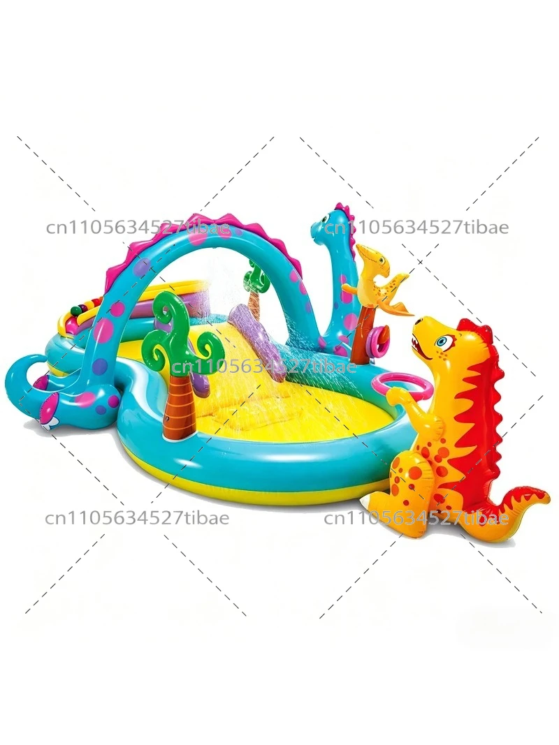 풍선형 무지개 어린이 수영장 슬라이드 포함 가족 놀이  - Water Slide Inflatable 리뷰 및 가격