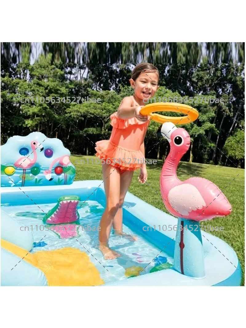 풍선형 무지개 어린이 수영장 슬라이드 포함 가족 놀이  - Water Slide Inflatable 리뷰 및 가격