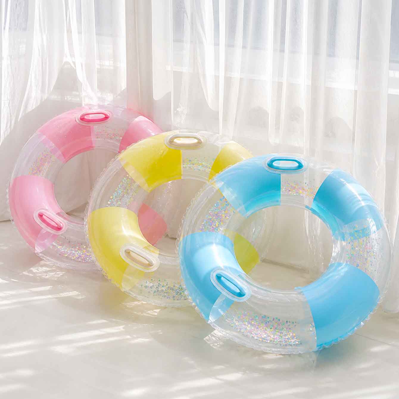 손잡이가 있는 성인용 수영 튜브 1개 - 금색 스팽글이 - Pool Float Ring Inflatable 리뷰 및 가격
