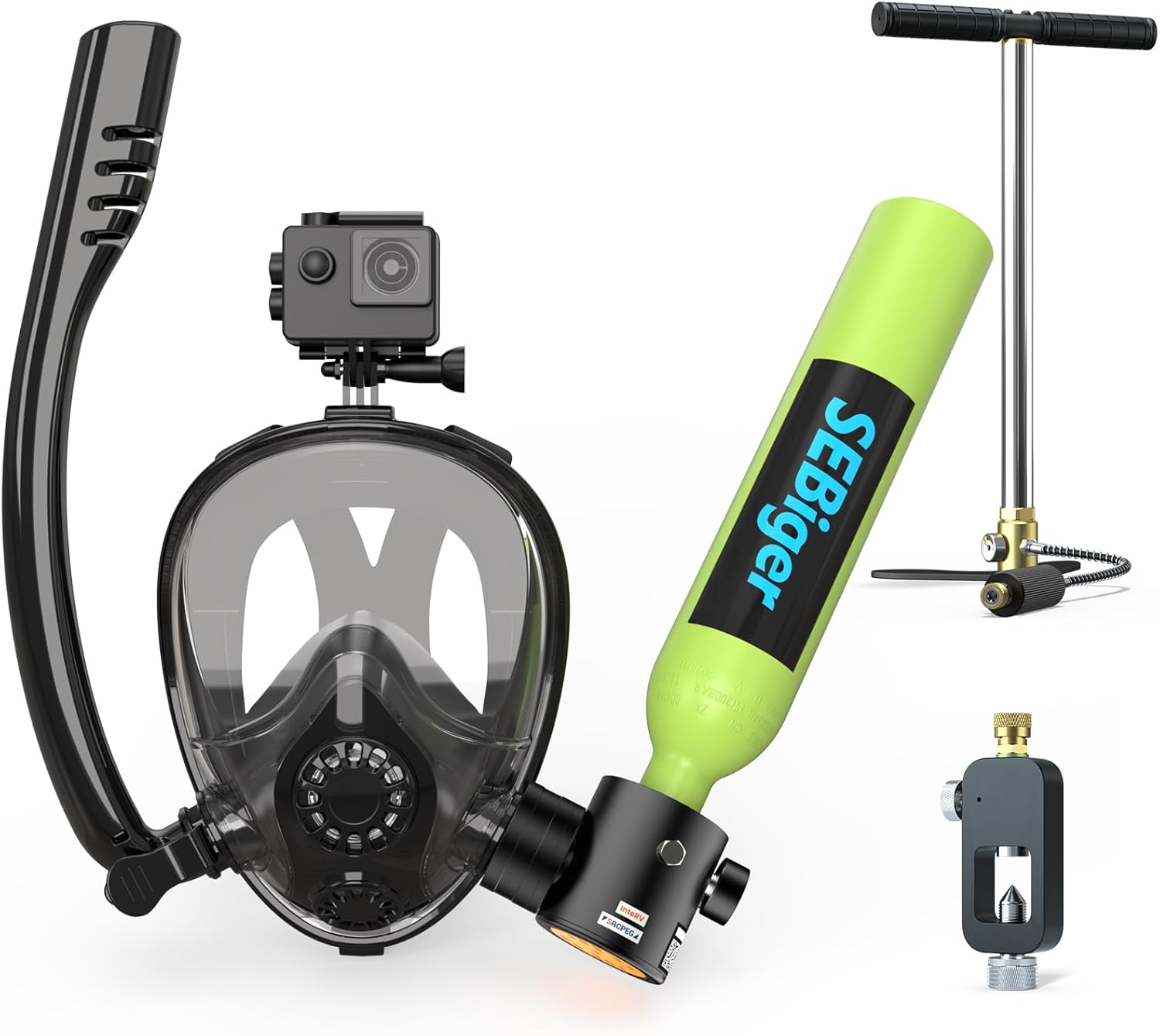 미니 스쿠버 탱크 0.5L, 풀페이스 스노클 마스크 포 - Snorkel Mask Full Face 리뷰 및 가격