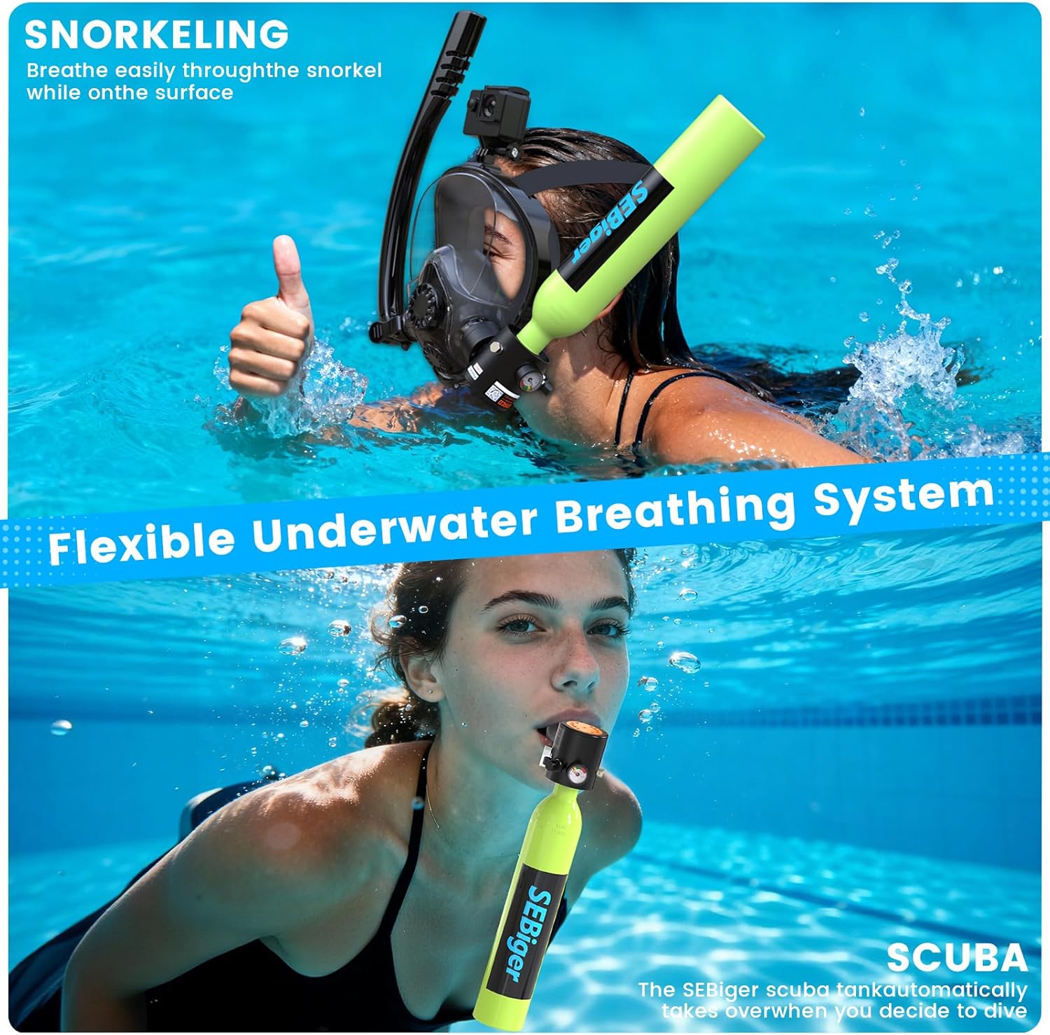 미니 스쿠버 탱크 0.5L, 풀페이스 스노클 마스크 포 - Snorkel Mask Full Face 리뷰 및 가격